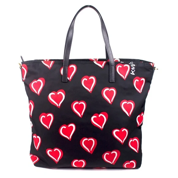 Prada Heart Print Tessuto Stampato Nylon Tote - Picture 6 of 8